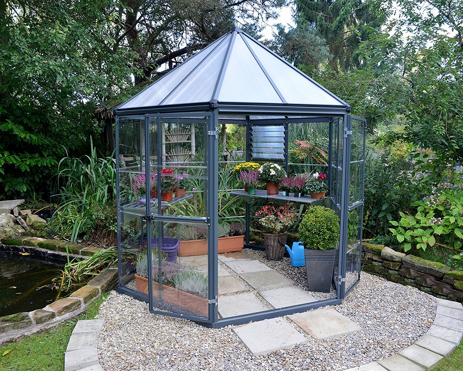 Palram 7x8 Oasis Hex Greenhouse Kit - Gray